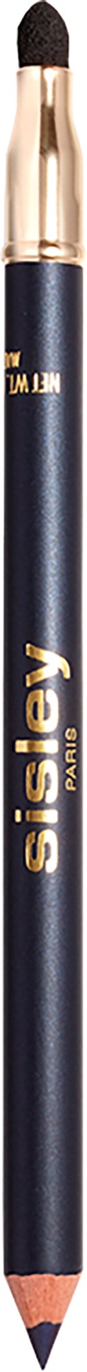 A pencil with a dark blue body, gold accents, and the word "sIsley" written on it. It appears unused.