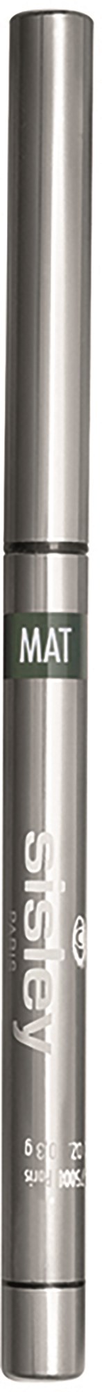 Hopeavärinen tussikynä, jossa on vihreä tarra "MAT" tummaa taustaa vasten.
