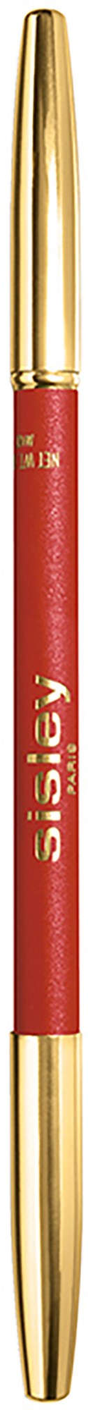 En rød og gull ballpoint-pen med navnet Sisley.