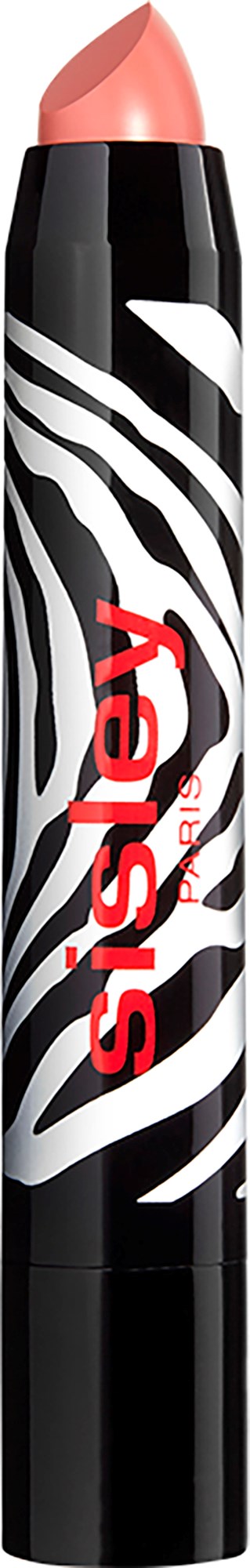 A lipstick with a black and white pattern and red text that says "easy."