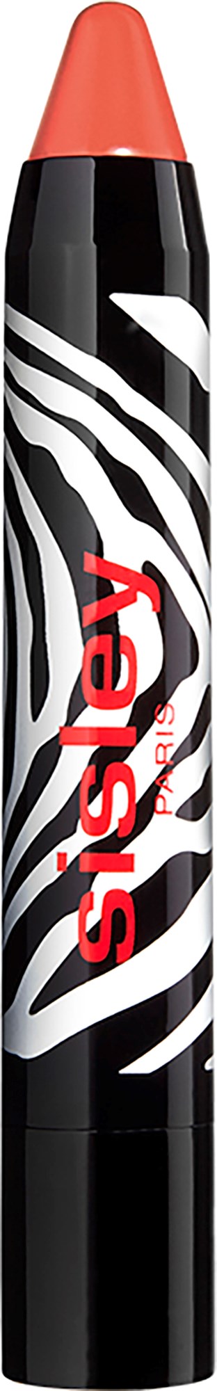 Ein schwarzer und weißer Zebra-Marker mit Korallen-Kappe und rotem Text "isy".
