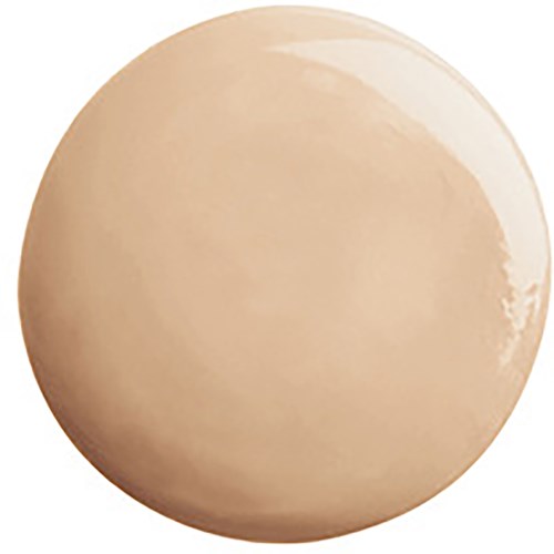 A smooth, round, light beige object, possibly a ball or circle, with a shiny surface and a slight shadow.