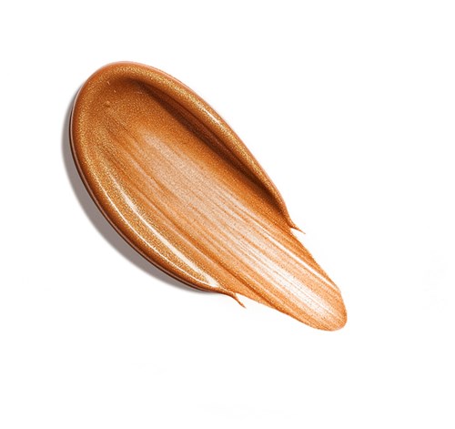 En brun, blank kosmetisk creme- eller lotionpasta på hvid baggrund.