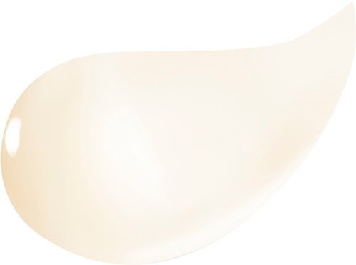 Beige, pyöreä geelimäinen muoto, kiiltävä pinta ja sileä rakenne.