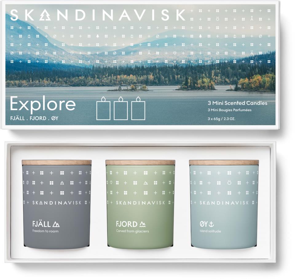 SKANDINAVISK EXPLORE Mini Candle Giftset 65g x 3