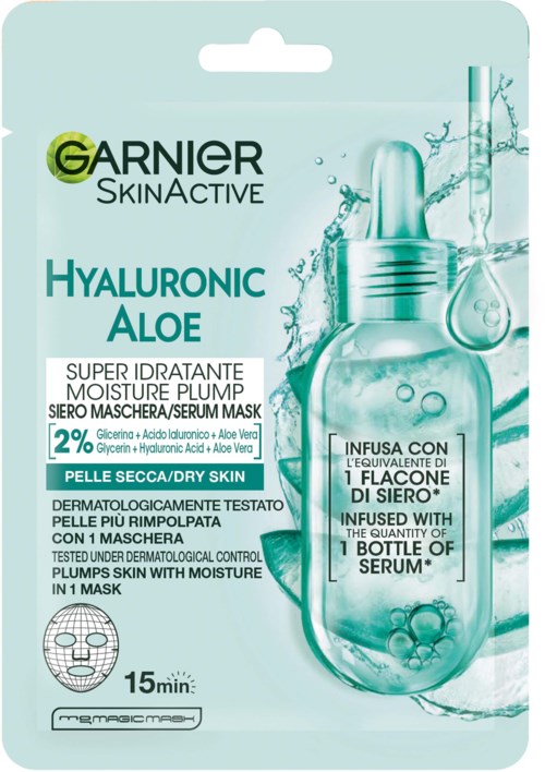 Garnier SkinActive   Hyaluronic Aloe Super Idratante Moisture Plump Sheet Mask for Dry Skin 28 g