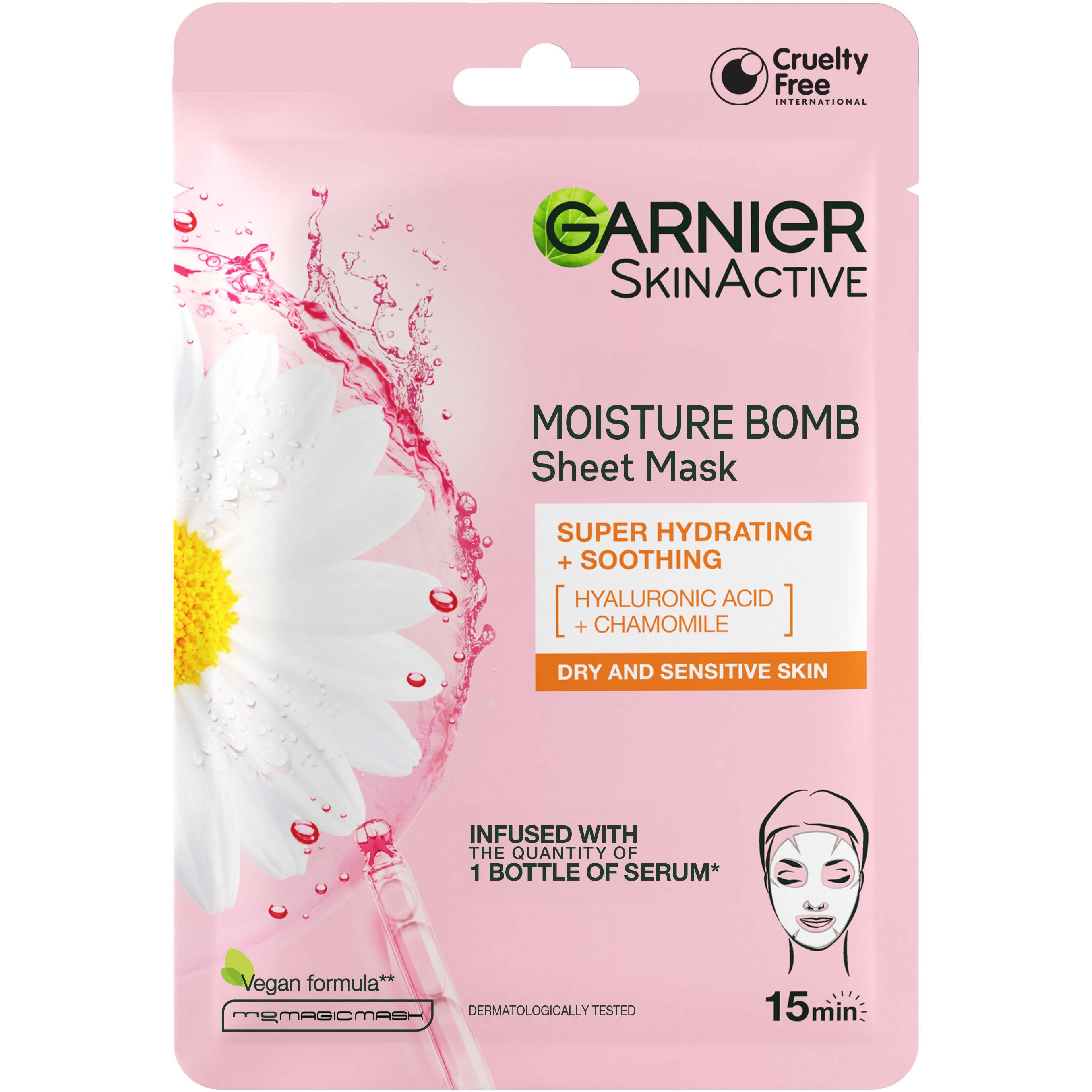 Garnier SkinActive Moisture Bomb Super Hydrating & Soothing Sheet Mask for Sensitive Skin