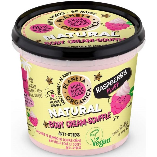 Läs mer om Skin Super Good Natural Body Cream-Souffle Raspberry Fluff 360 ml