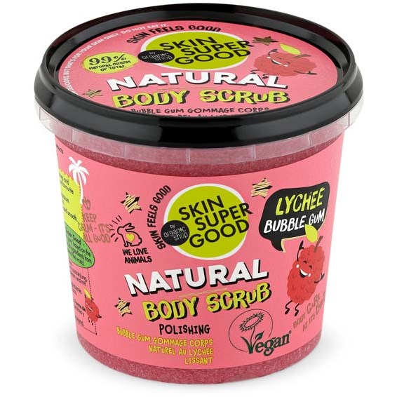 Läs mer om Skin Super Good Natural Body Scrub Lychee Bubble Gum 360 ml