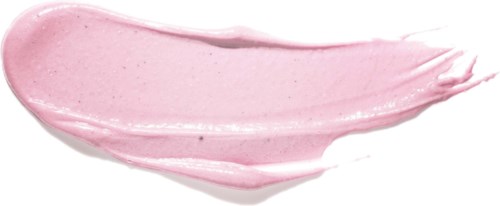 Vaaleanpunainen kerma tai voide levitetty mustalle taustalle, sileä ja kermaisen tuntuinen, muodoltaan viivan kaltainen.