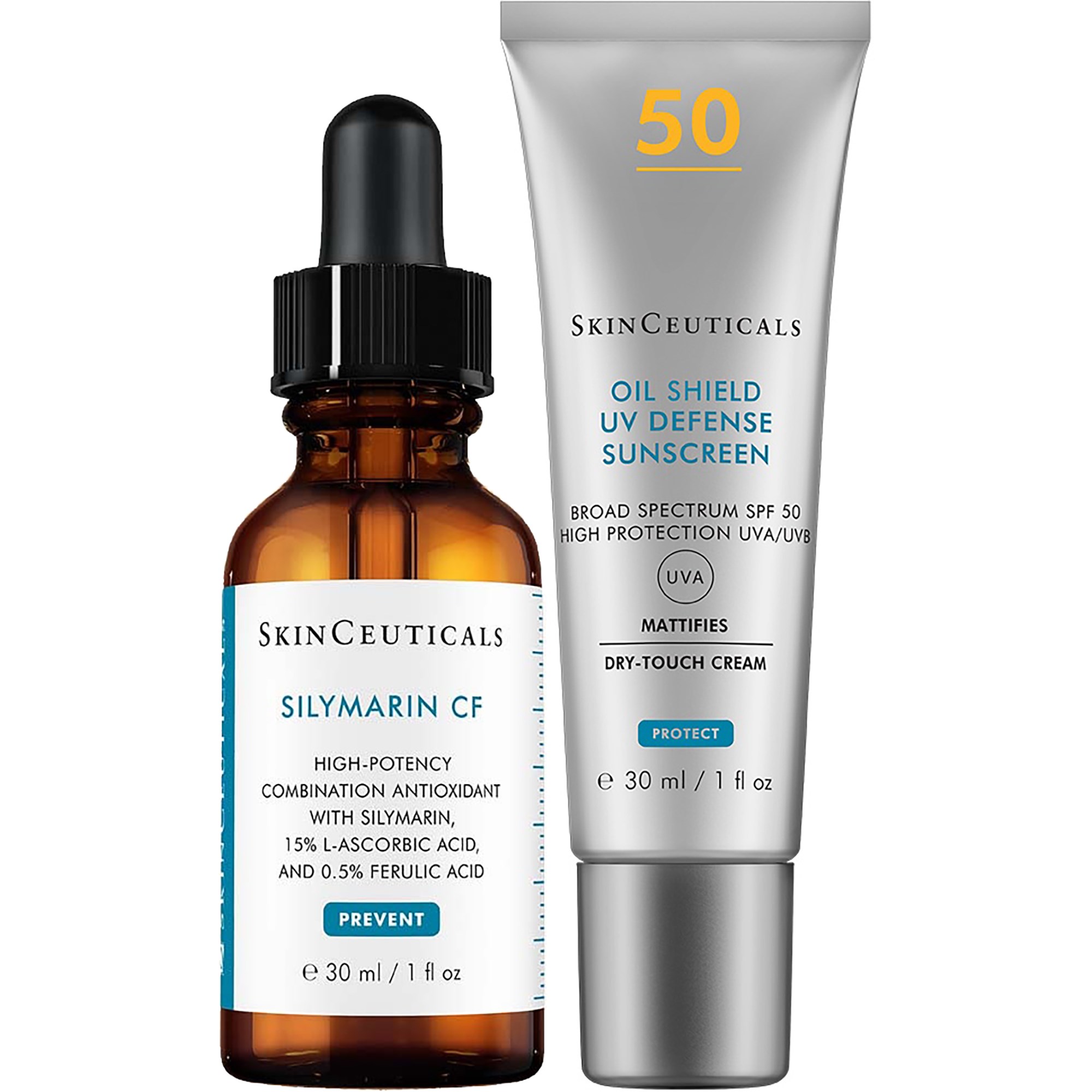 SkinCeuticals Power Couple Silymarin CF+Oil Shield UV Defense SPF50