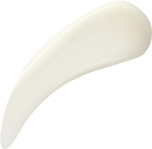 A white, smooth, teardrop-shaped blob, possibly a dollop of cream or lotion.