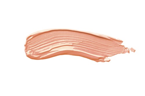 En stribe af lys pink eller beige makeup eller creme på hvid baggrund.