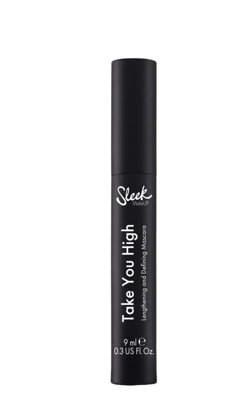 En svart cylindrisk tub med vit text för ett läppglans som heter "Toke You High" av Sleek Makeup.