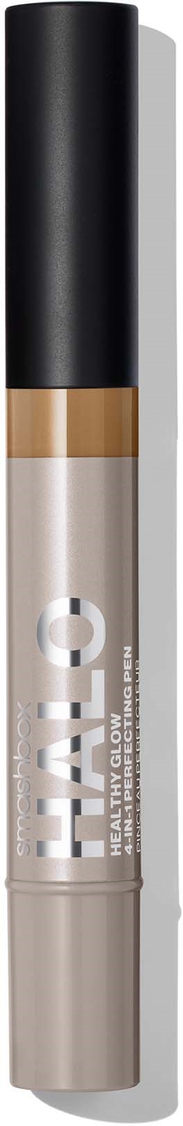 A beige concealer stick with a black cap and a white and silver label reading "TALCO".