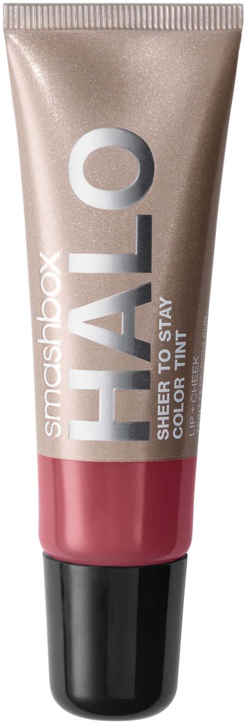 En tube av Smashbox Halo, shear to stay fargetint, i beige og rosa farger med svart lokk.