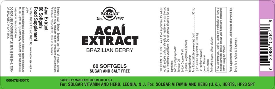 Solgar Acai Extract Softgels 60st
