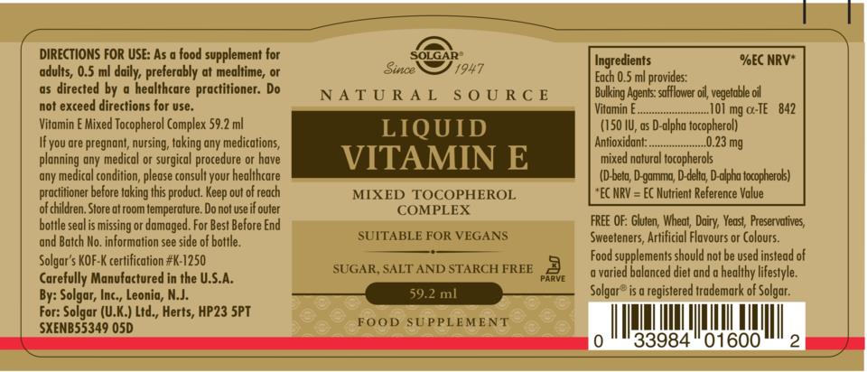 Solgar Natural Source Liquid Vitamin E 59 ml | lyko.com Solgar Natural Source Liquid Vitamin E 59 ml | lyko.com