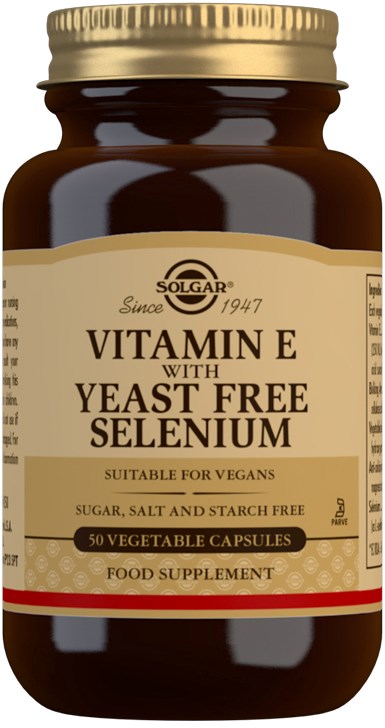 Solgar Vitamin E with Yeast Free Selenium Vegetable Capsules 50 st