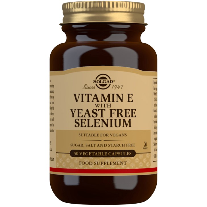 Solgar Vitamin E with Yeast Free Selenium Vegetable Capsules 50 st