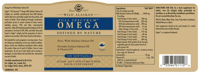 Solgar Wild Alaskan Full Spectrum Omega Softgels 120st