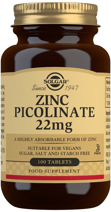 Solgar Zinc Picolinate 22 mg Tablets 100 st