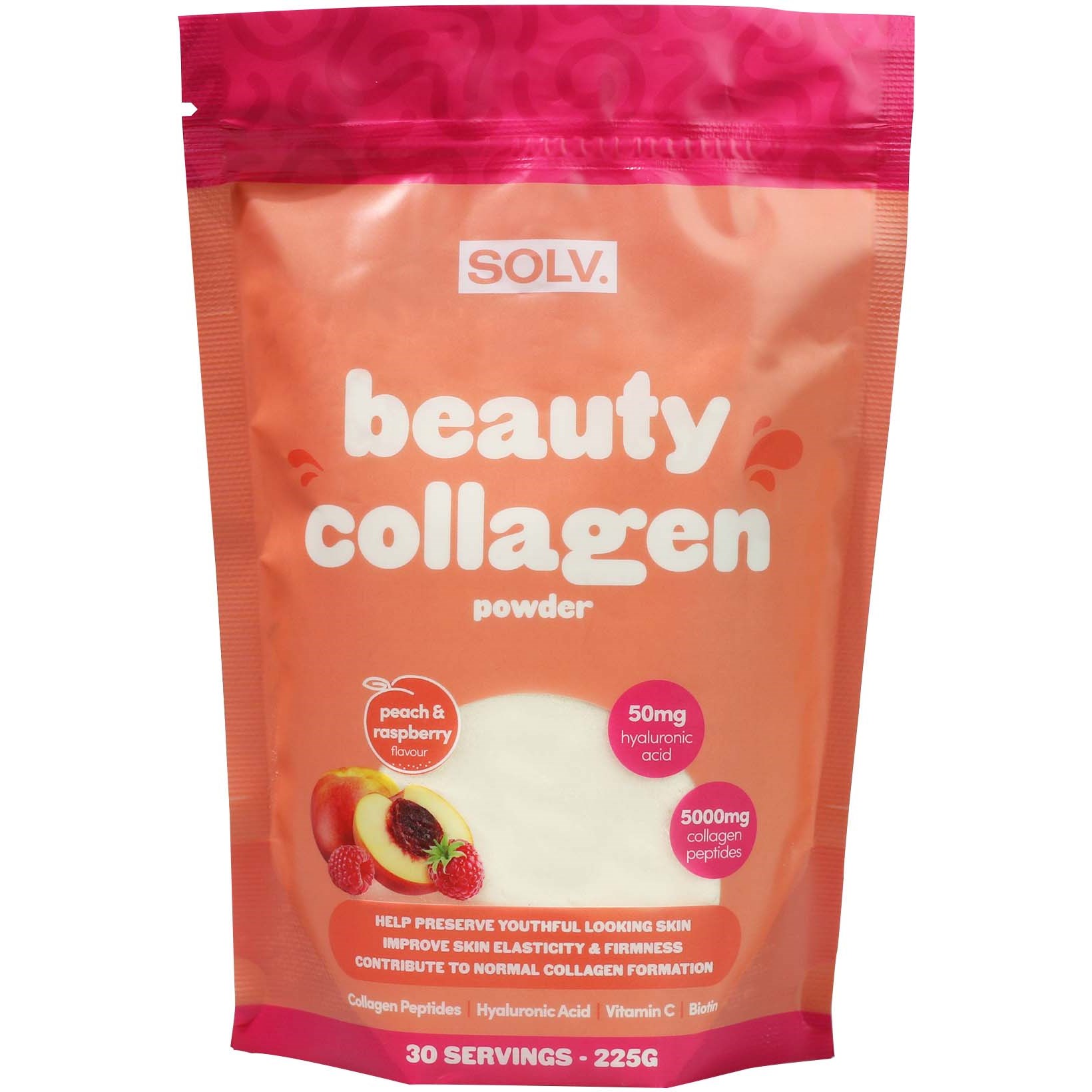 SOLV Beauty Collagen Peach & Raspberry 225 g