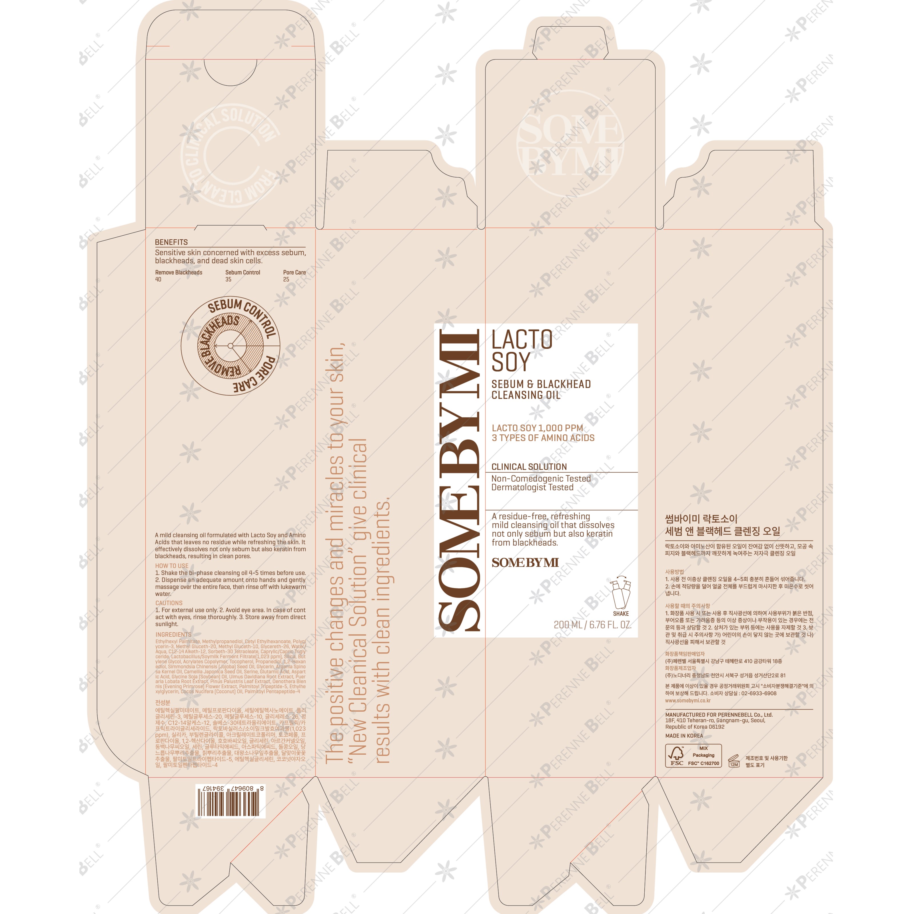 SOME BY MI Lactosoy Sebum & Blackhead Cleansing Oil 200 ml (obrázok 5)