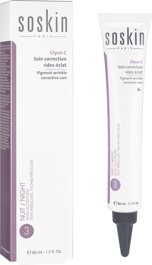 Glyco-C cream for correcting pigmentation spots, comes in a tube. Night use, 50 ml size.