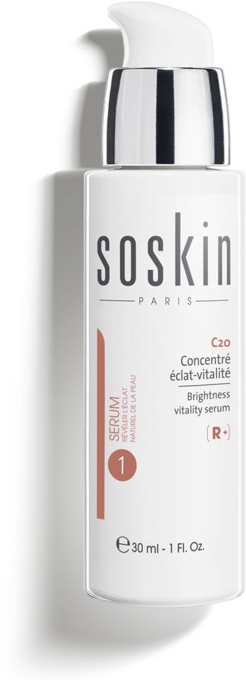 SOSkin Restorative Hydraglow C20 Brightness Vitality Serum 30ml
