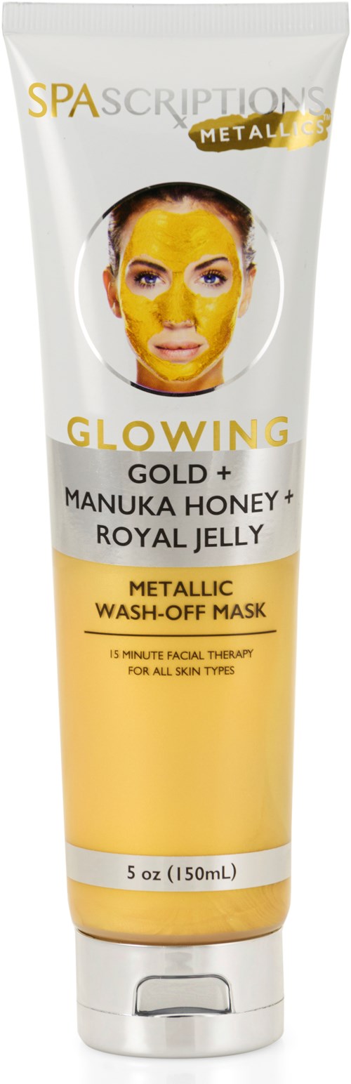 Tuba maski do twarzy 'Glowing', z składnikami jak złoto, miód manuka i królewska jelly, dla każdego rodzaju skóry.