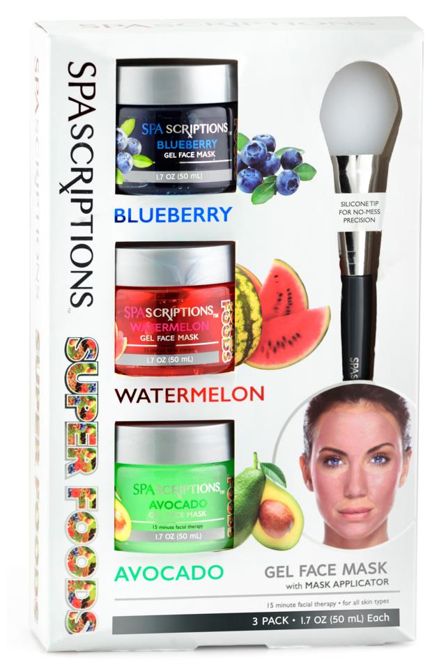 SpaScriptions Super foods Masks, Blueberry, Watermelon, Avocado