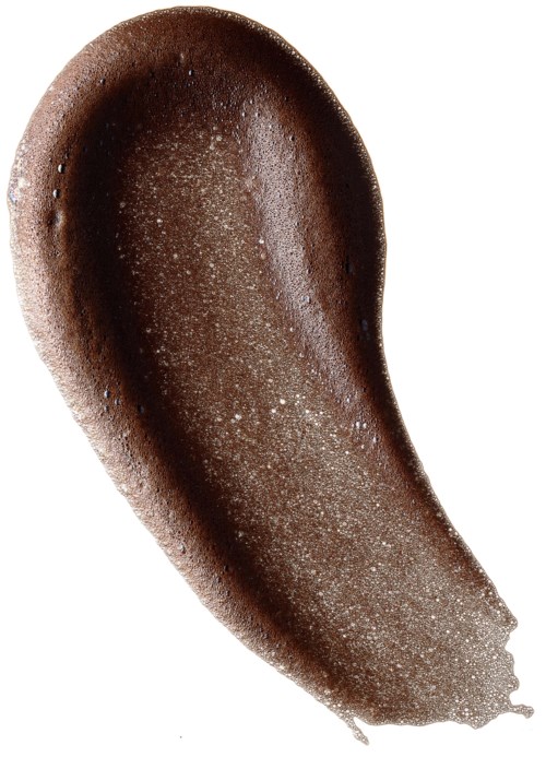 Lähikuva ruskeasta luomiväristä valkoisella taustalla.