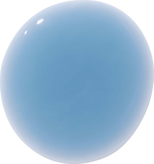 Eine glänzende blaue Kugel mit Lichtreflexen.