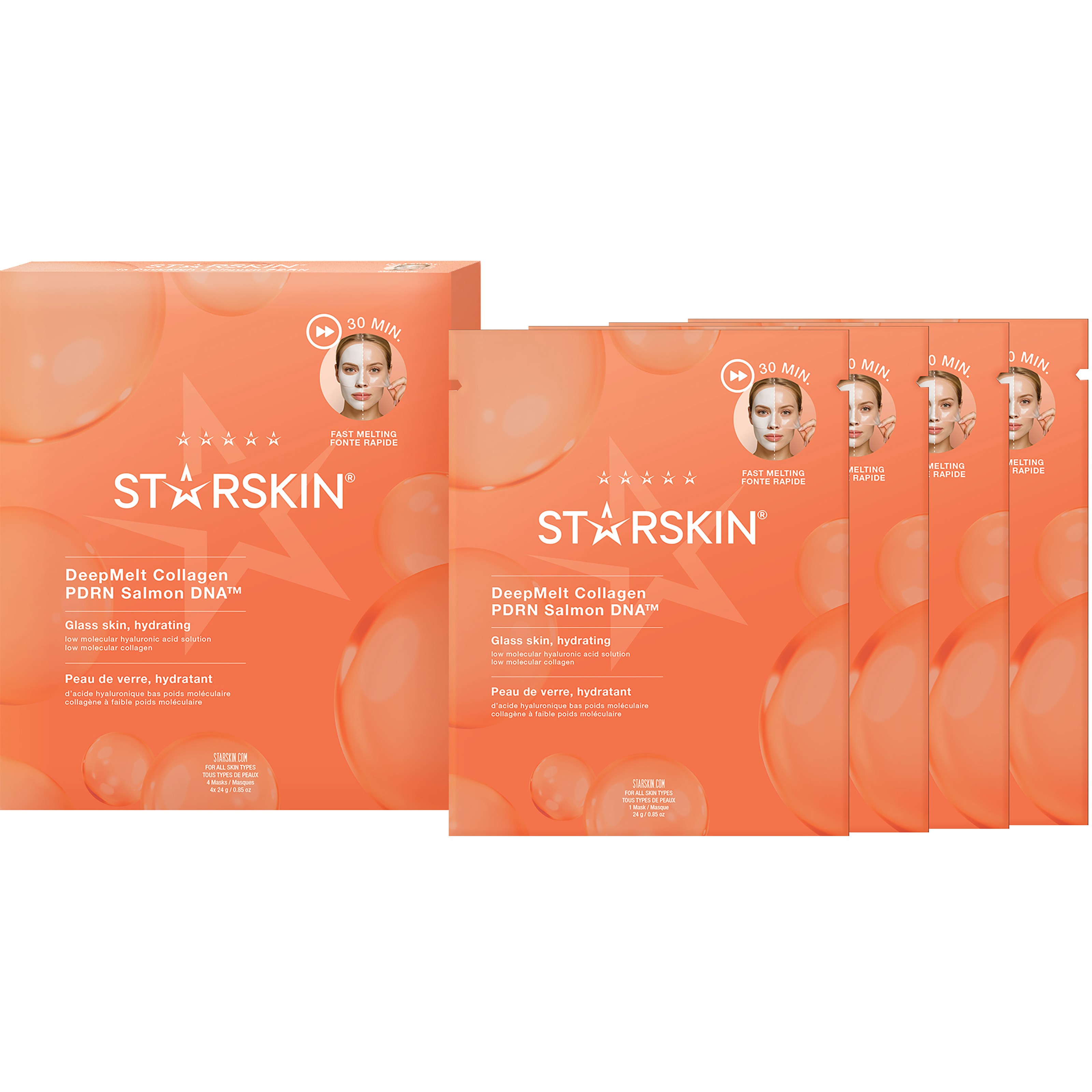 Starskin DeepMelt Collagen PDRN Salmon DNA Face Mask 4 stk