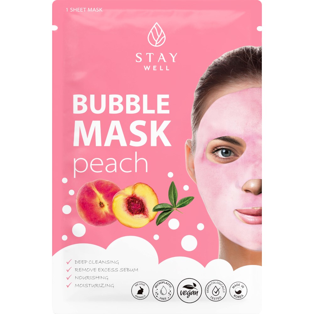 Stay Well Deep Cleansing Bubble Mask Peach 1 pcs 20 g billede