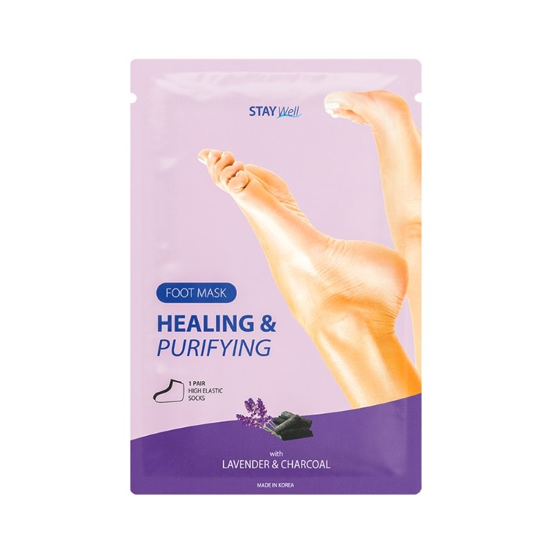 Stay Well Healing & Purifying Foot Mask Charcoal billede