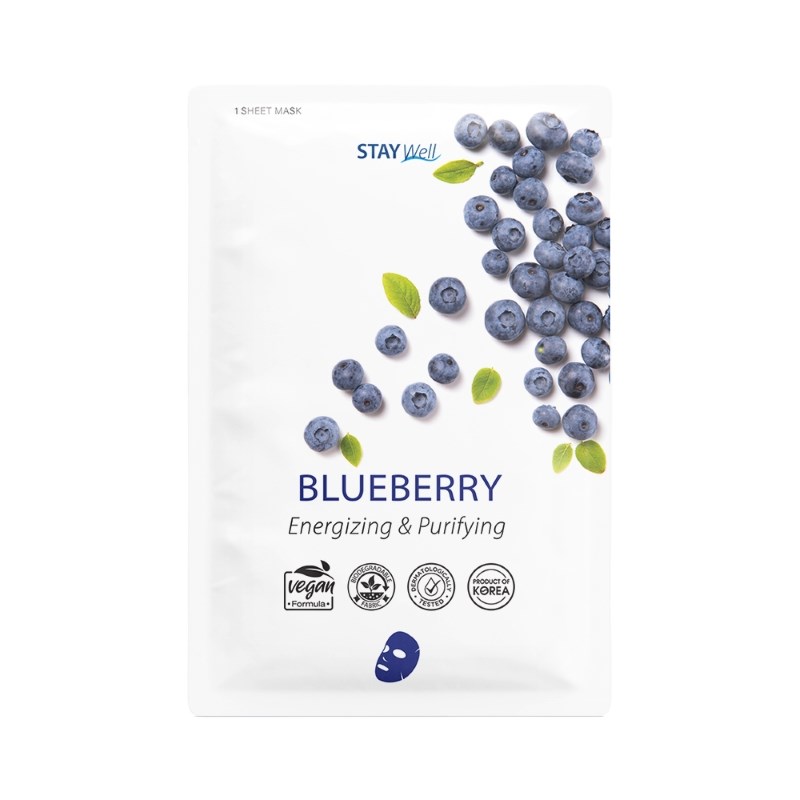 Stay Well Vegan Sheet Mask - Blueberry 20 g billede
