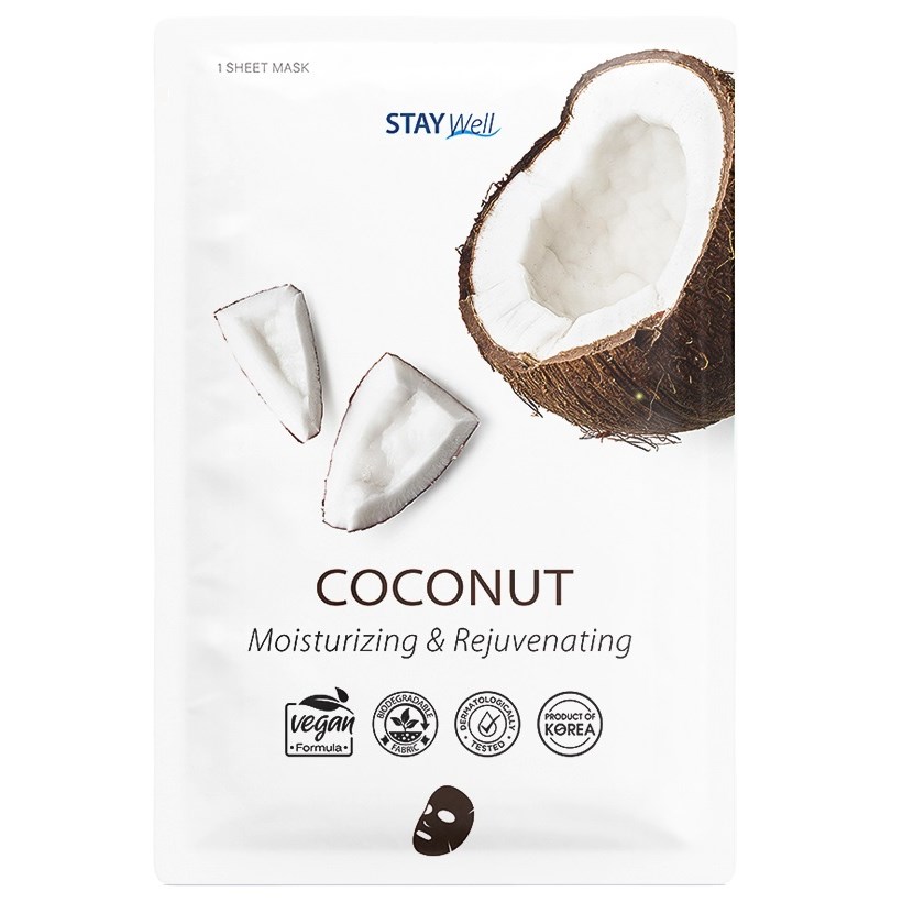 Stay Well Vegan Sheet Mask - Coconut 20 g billede