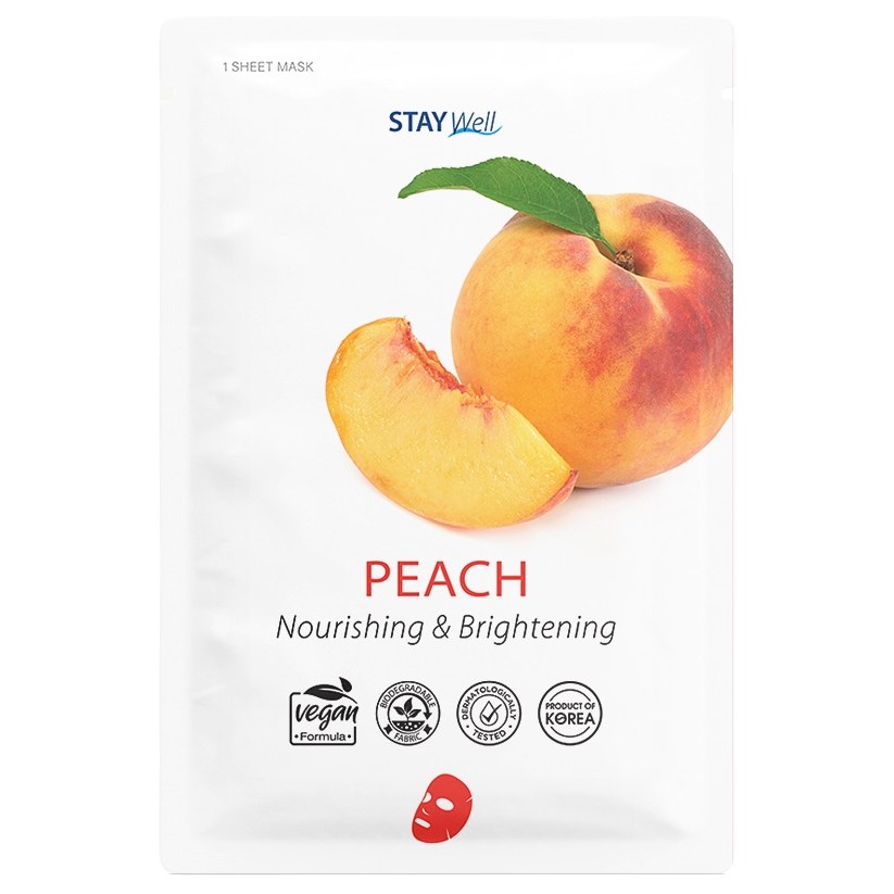 Stay Well Vegan sheet mask - Peach 20 g billede