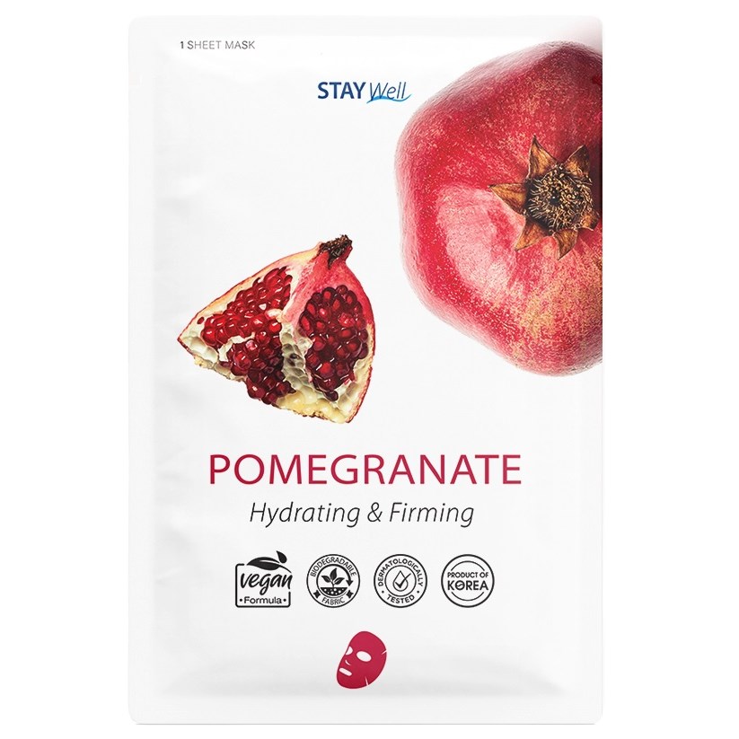 Stay Well Vegan Sheet Mask - Pomegranate 20 g billede