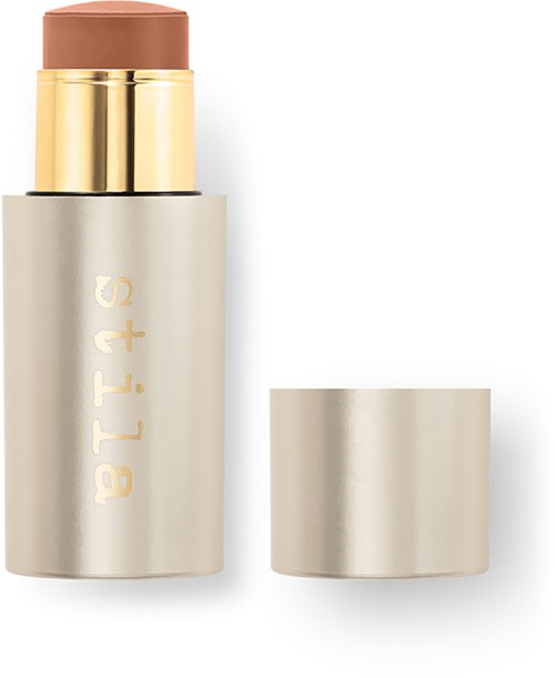 En hudvårdsstift med beige kork, guldsektion och vit bas med texten 'a.b.t.s'.