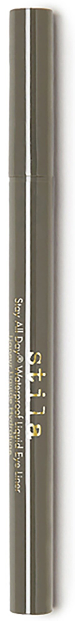 A silver pen with gold writing and a black cap, vertically positioned.