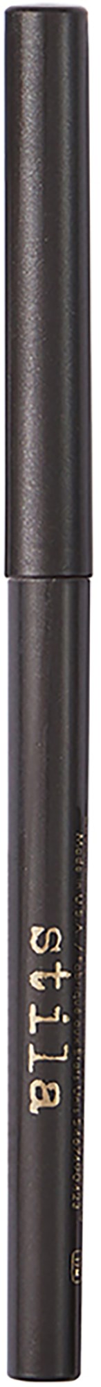 A black pen with the brand name Stila written in white. The pen has a cap and a simple design.