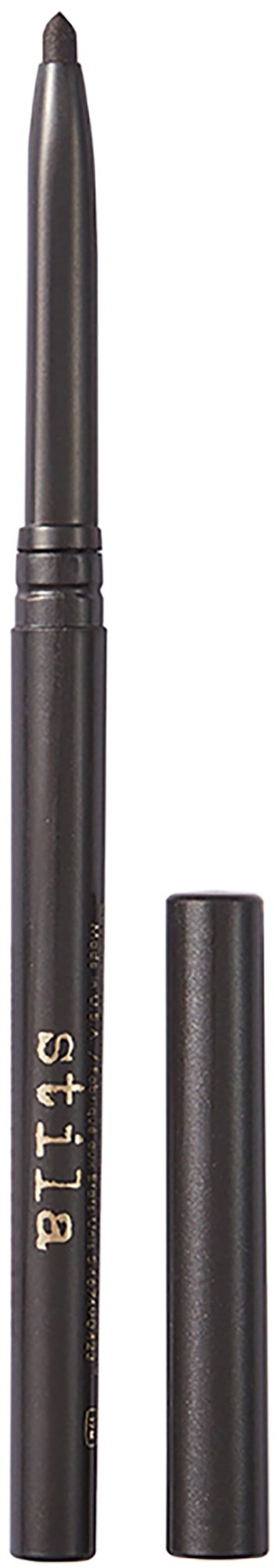 A black pen with a removable cap, labeled 'Stila'.