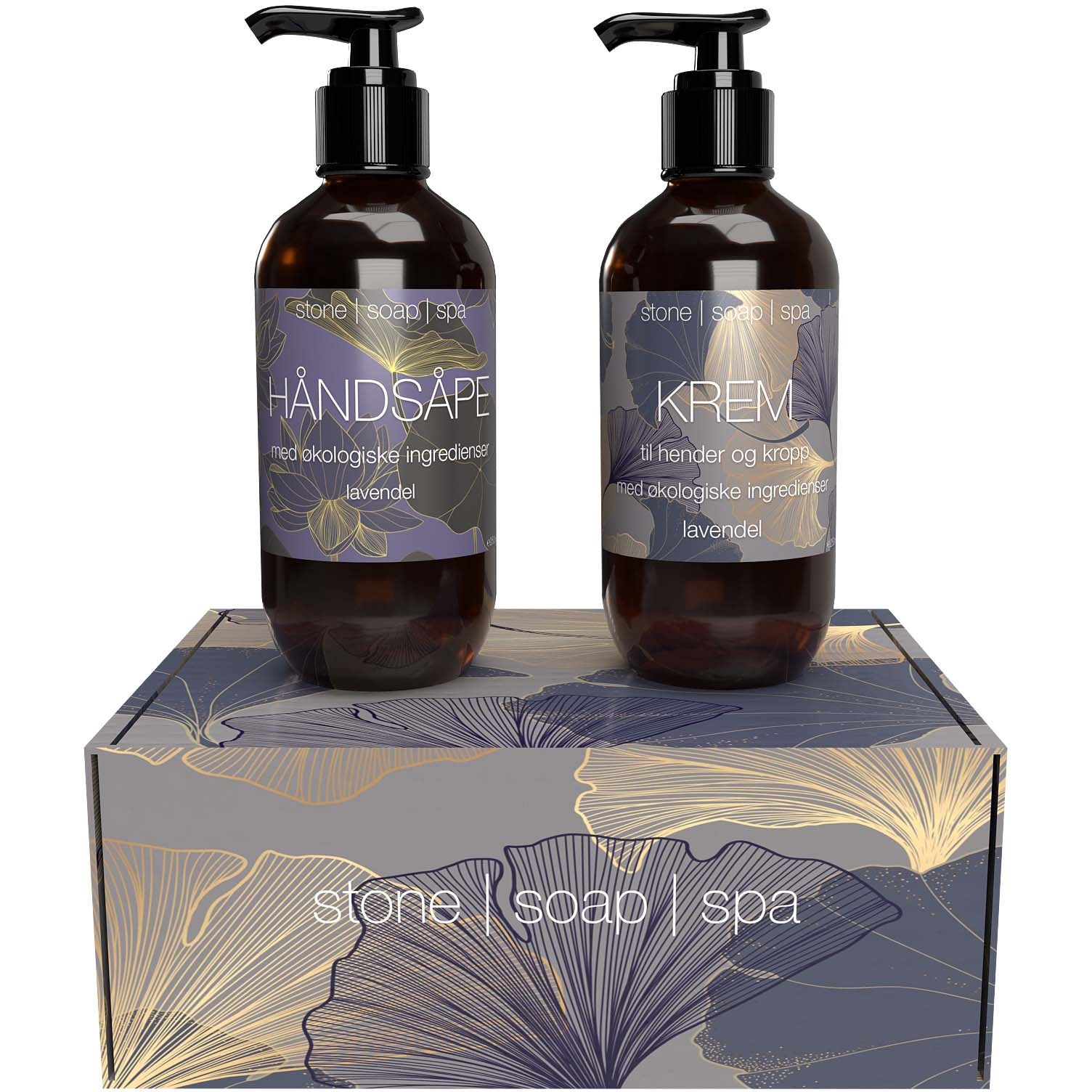 Läs mer om Stone Soap Spa Giftset Handsoap & Lotion - Lavender