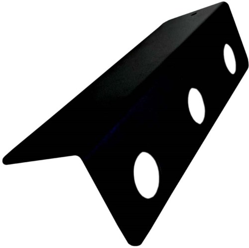 A black domino shows four white dots, three on one side and one on the other.