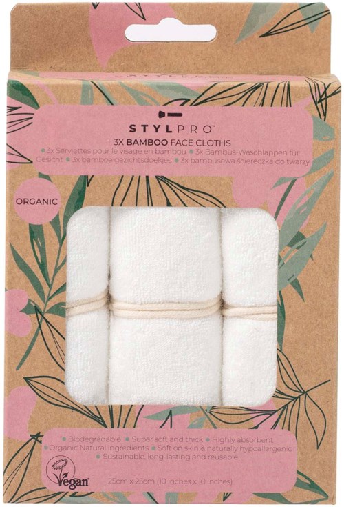 STYLPRO Bamboo Face Cloth3 Pack