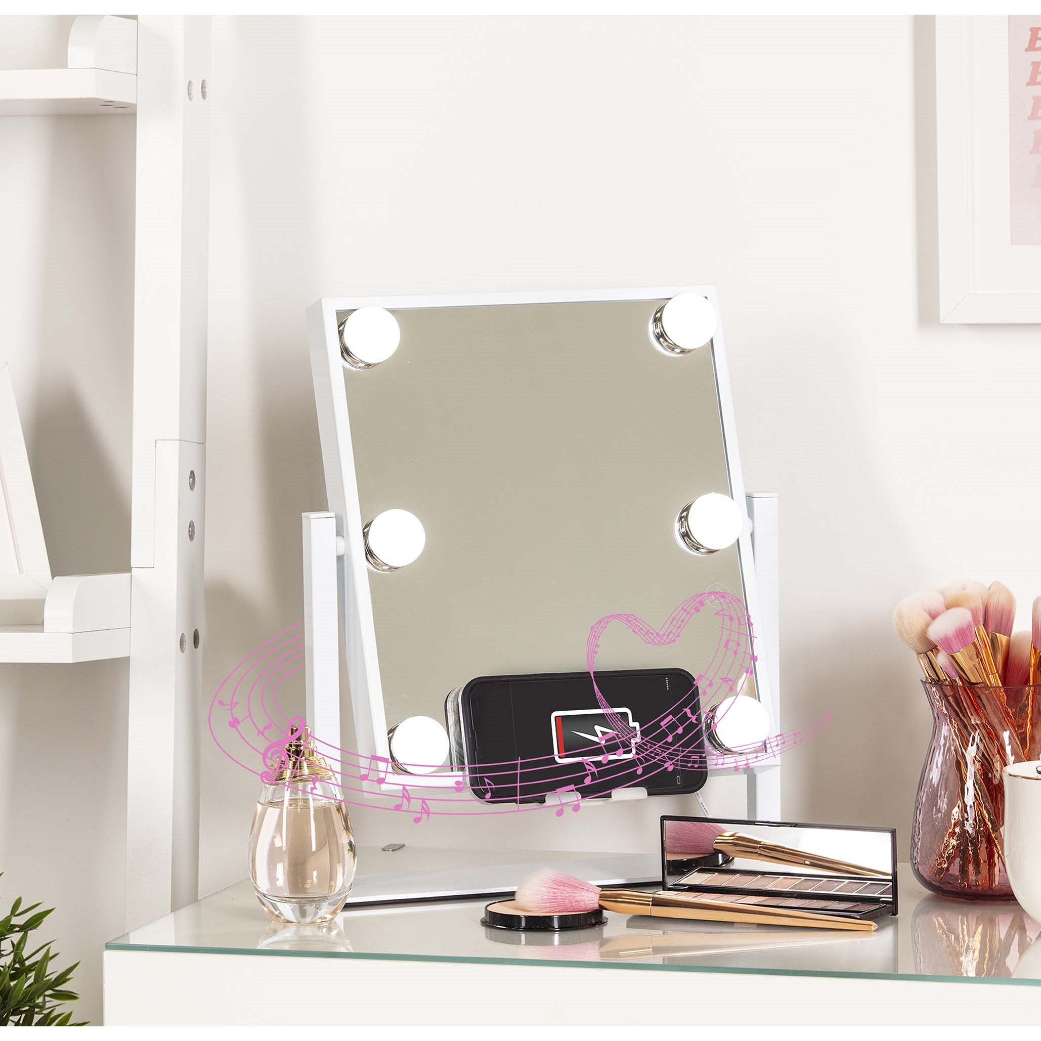 STYLPRO GLAM & GROOVE Hollywood Vanity Music Mirror - Lusterko (obrázok 10)