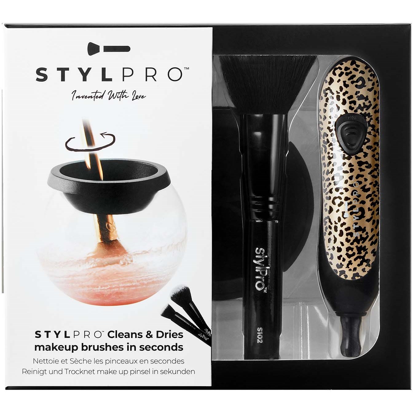 Läs mer om STYLPRO Makeup Brush Cleaner And Dryer Gift Set Cheetah
